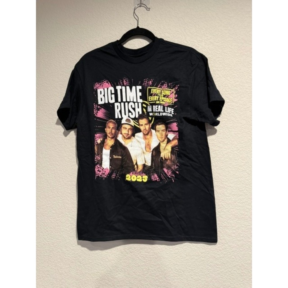 Big Time Rush 2023 Tour Shirt Black Can't Get Enough Worldwide Tour TEE sz L